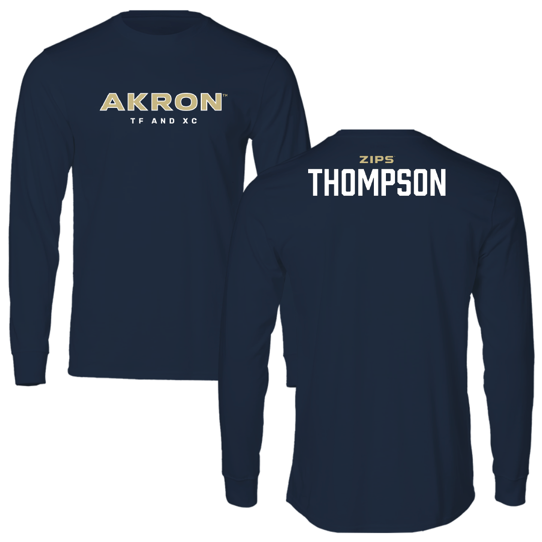 University of Akron TF and XC Navy Performance Long Sleeve - Logan Thompson