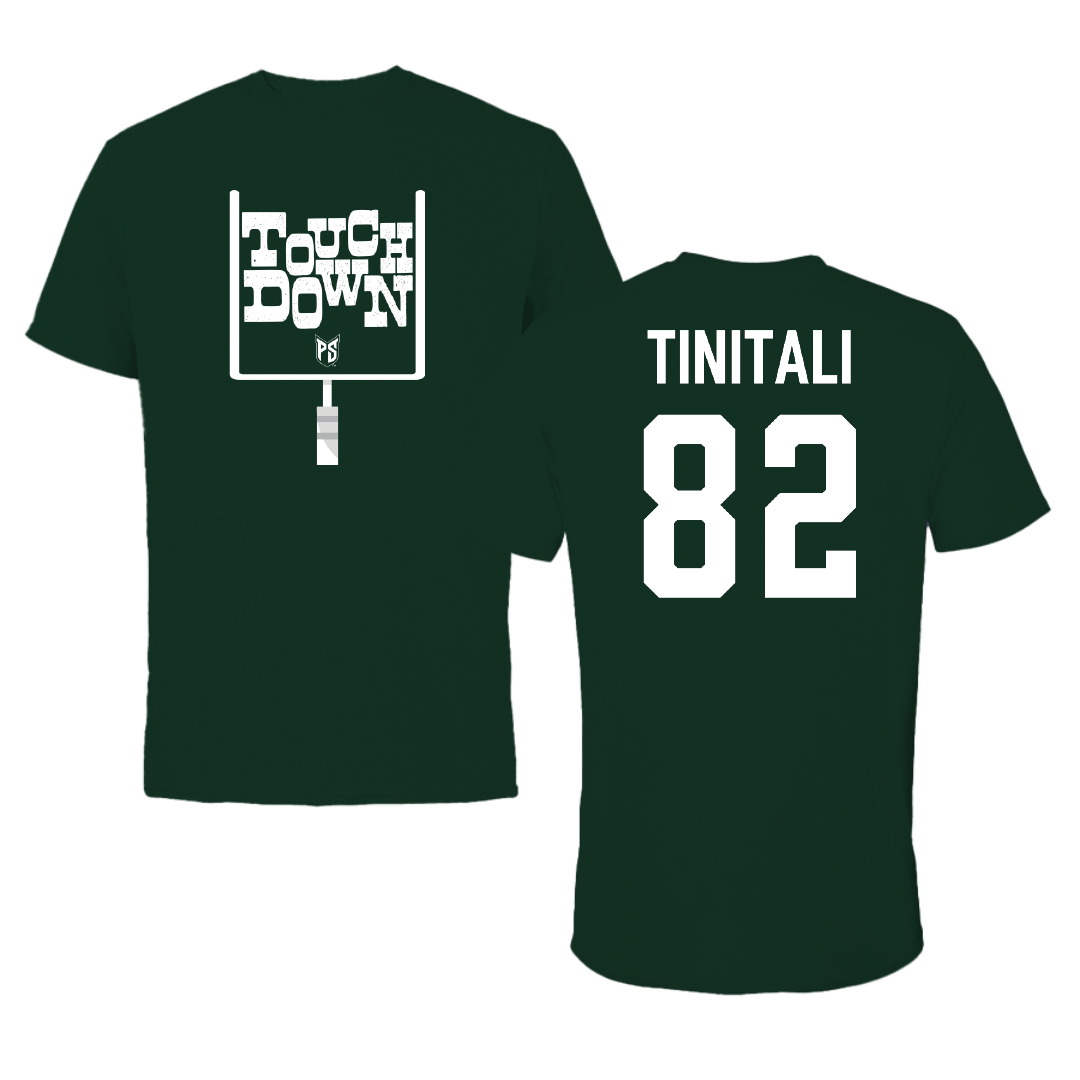 Portland State University Football Forest Green Touchdown Performance Tee - #82 Tinitali Tinitali