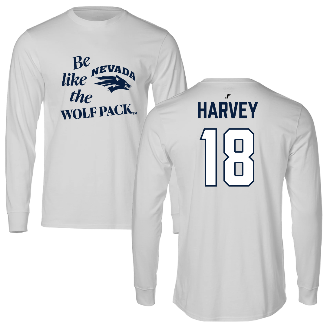 University of Nevada Baseball Light Gray Be Like Us Performance Long Sleeve - #18 Jake Harvey