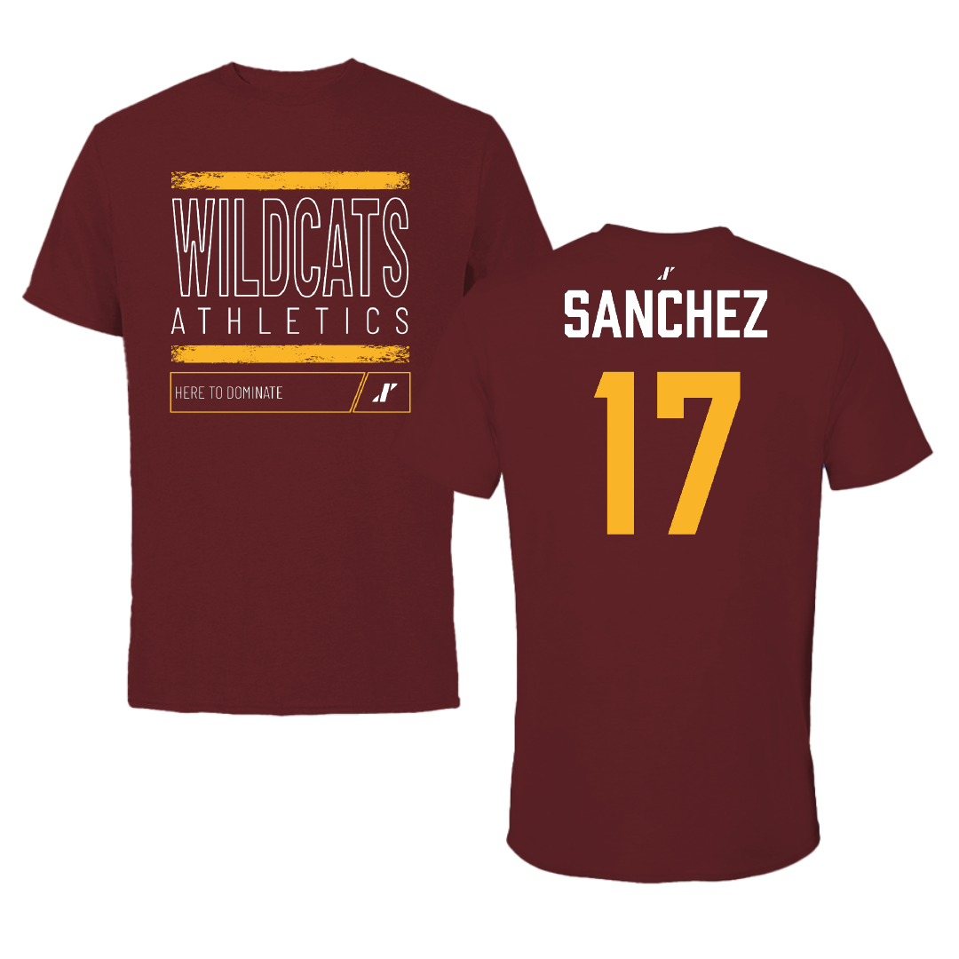Bethune-Cookman University Baseball Maroon Dominate Tee - #17 Edwin Sanchez