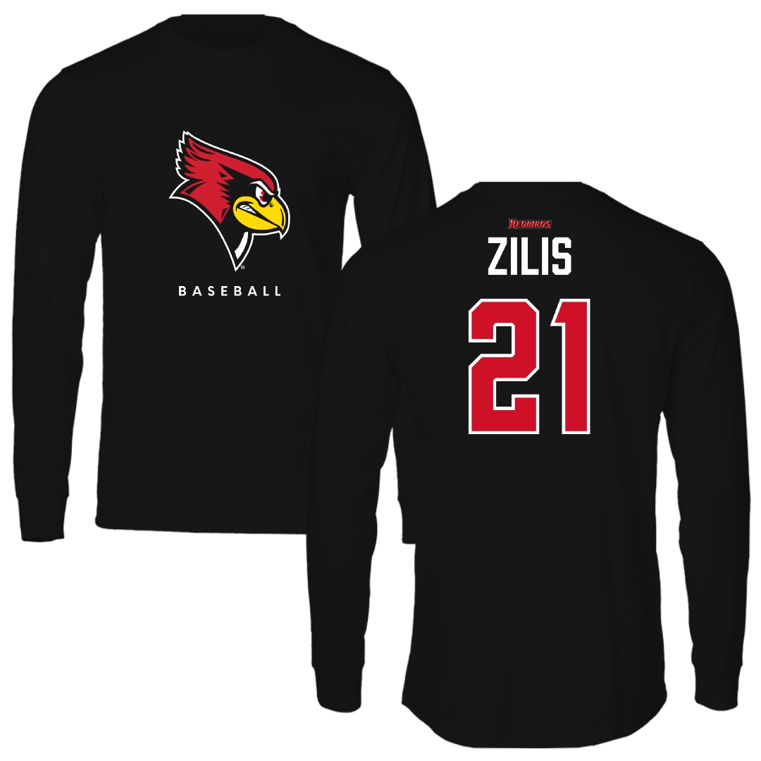 Illinois State University Baseball Black Mascot Performance Long Sleeve - #21 Brayden Zilis
