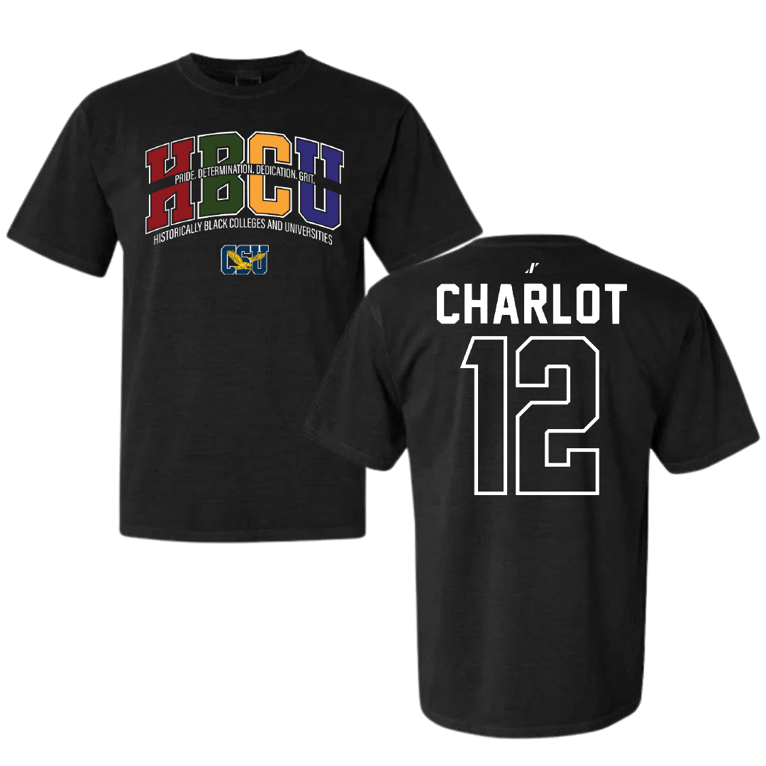 Coppin State University Baseball Black HBCU Comfort Colors Tee - #12 Elijah Charlot