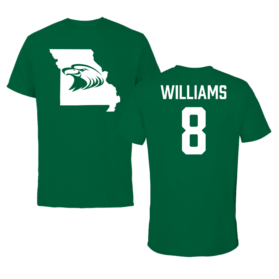 Central Methodist University Football Green State Performance Tee - #8 Ja'Shon Williams
