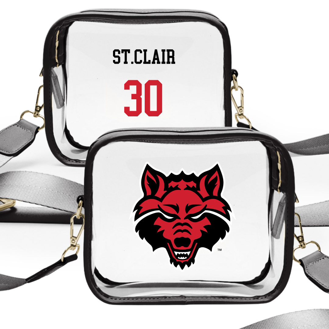 Arkansas State University Basketball (M) Black Clear Stadium Bag - #30 Daniel St.Clair