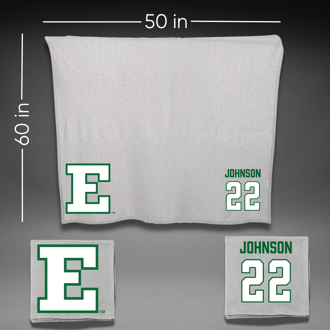 Eastern Michigan University Football Gray Blanket - #22 Decorie Johnson