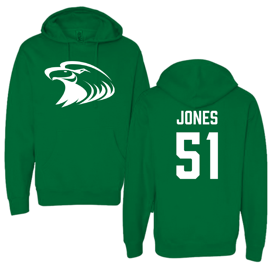 Central Methodist University Football Green Hoodie - #51 Amari Jones