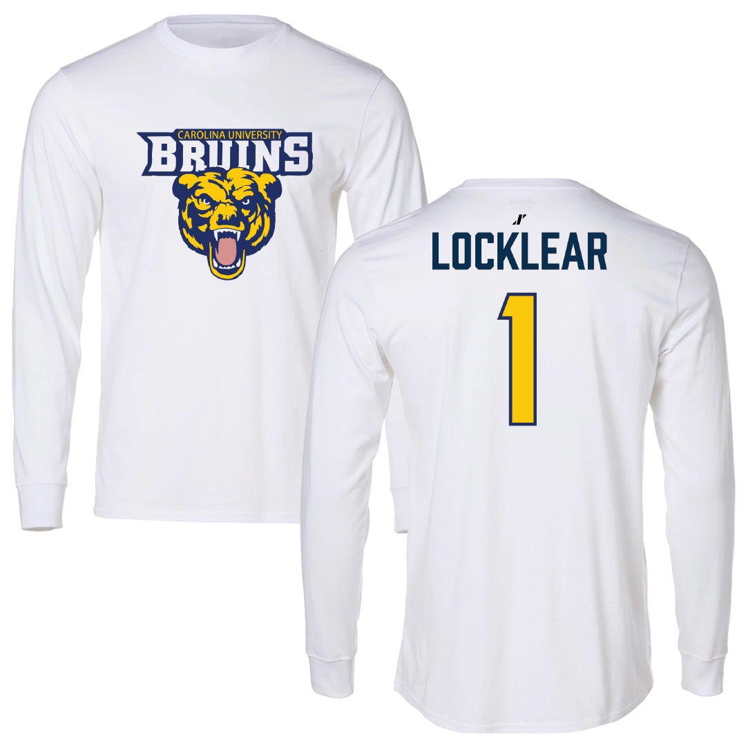 Carolina University Soccer (W) White Performance Long Sleeve - #1 Alona Locklear