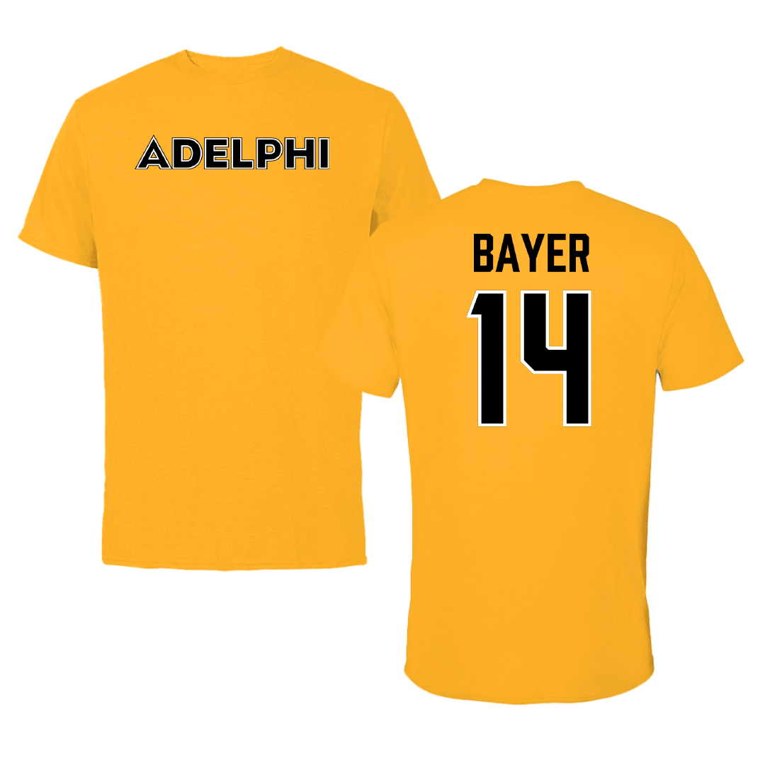 Adelphi University Lacrosse Gold Tee - #14 Stephen Bayer
