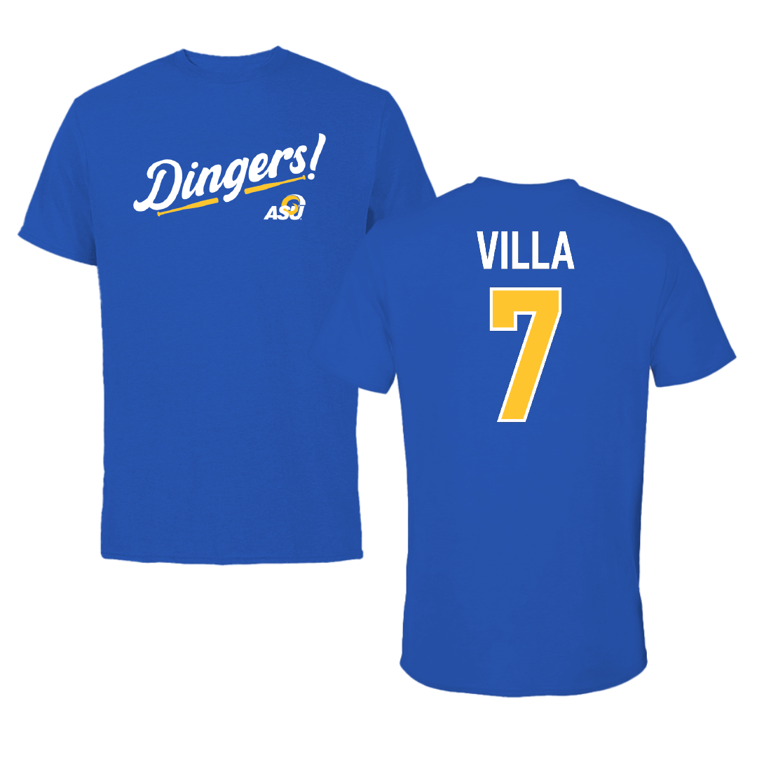 Angelo State University Baseball Blue Dingers Tee - #7 Garrett Villa