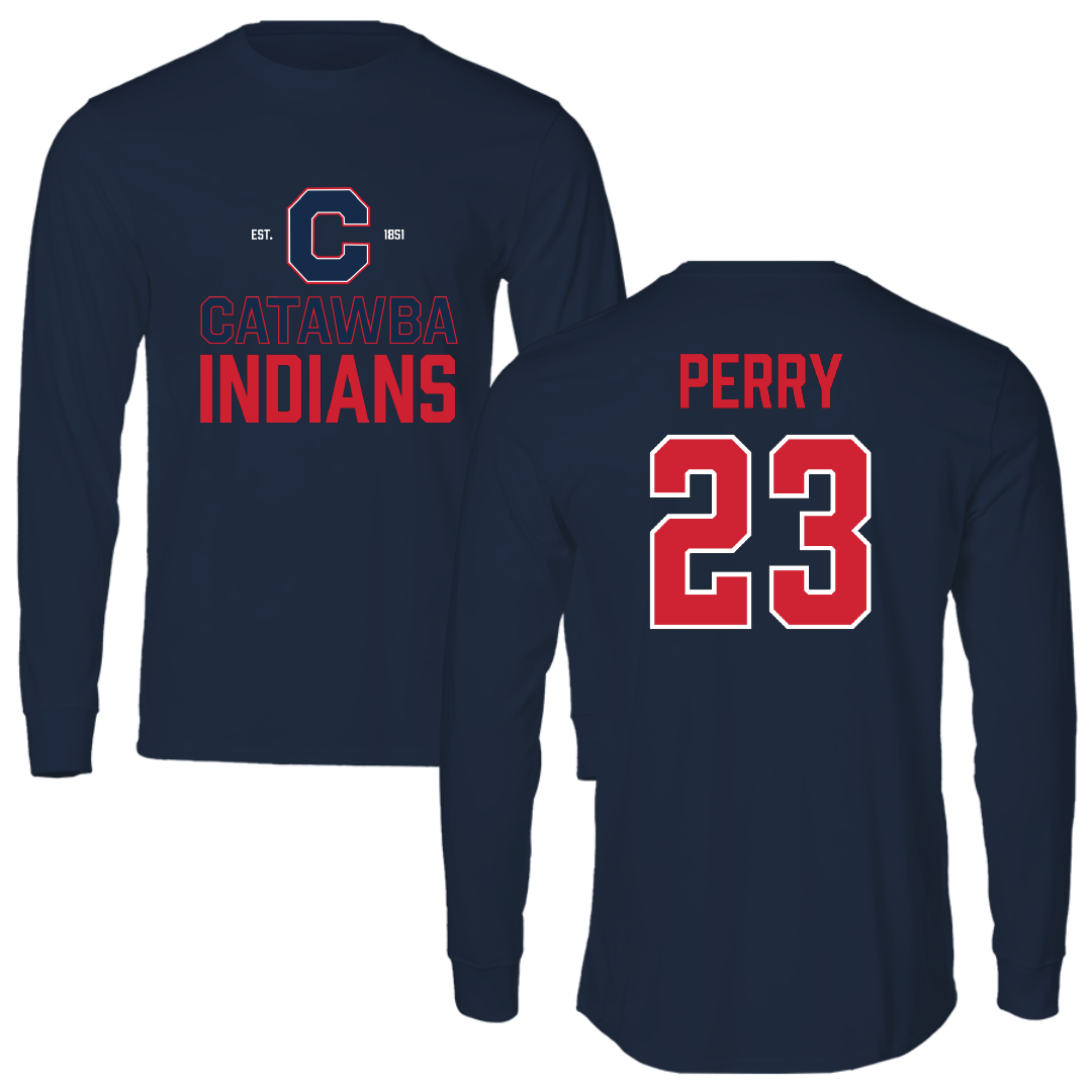 Catawba College Football Navy General Long Sleeve - #23 Kyle Perry