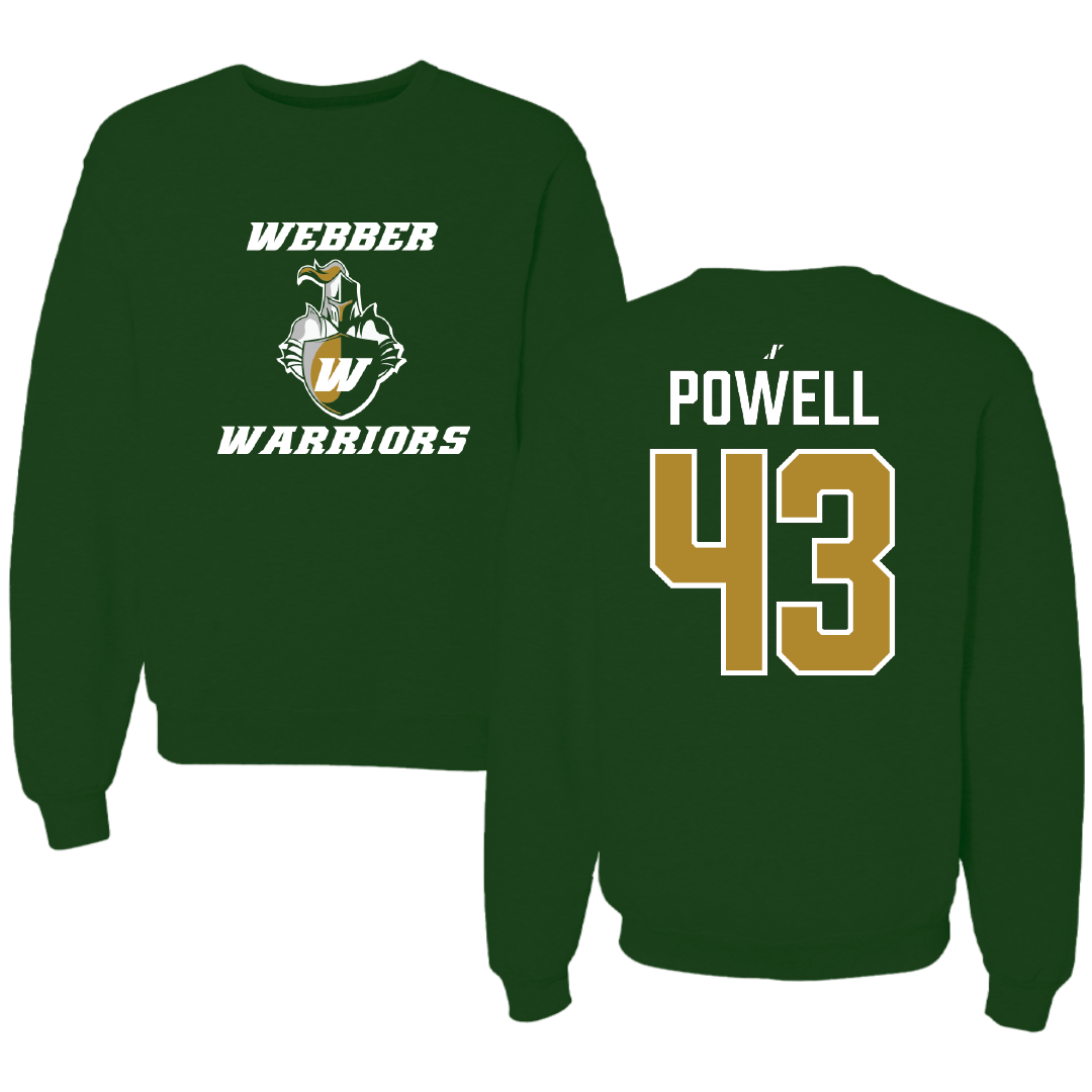 Webber International University Softball Forest Green Crewneck - #43 Caidyn Powell