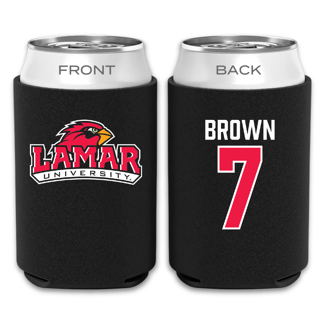 Lamar University Softball Black Can Cooler - #7 Aubrey Brown
