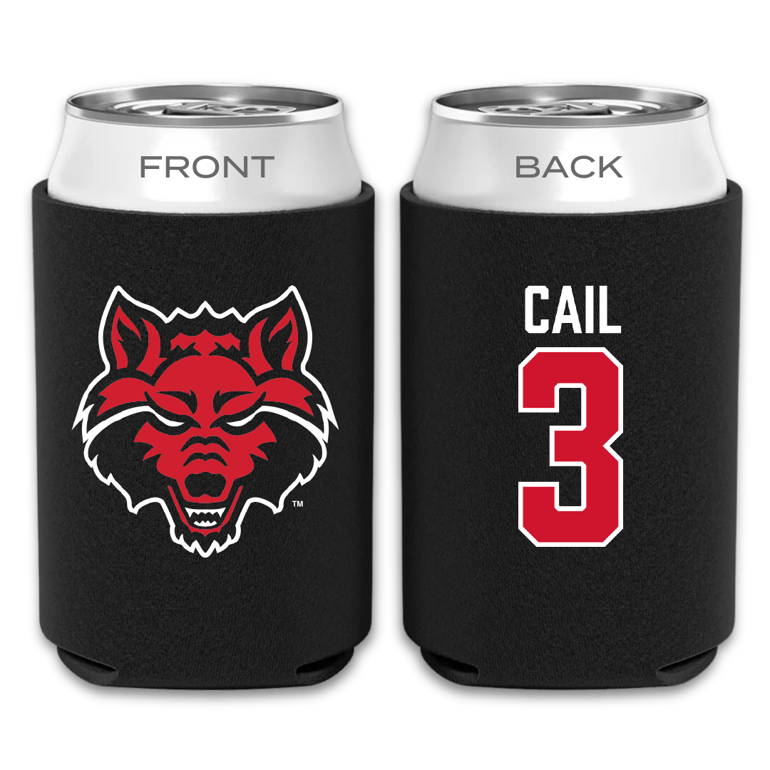 Arkansas State University Baseball Black Can Cooler - #3 Daedrick Cail