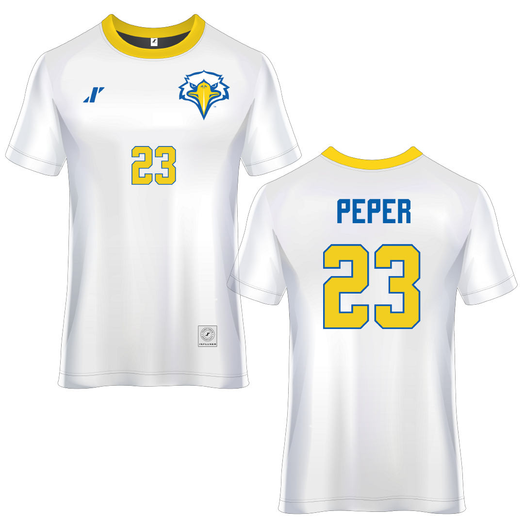 Morehead State University White Soccer Jersey - #23 Faith Peper