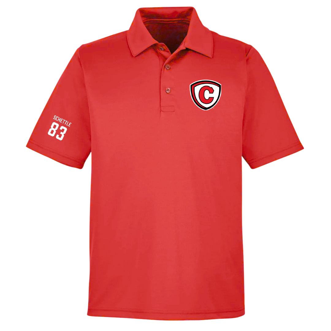 Carthage College Football Red Polo - #83 Logan Schettle