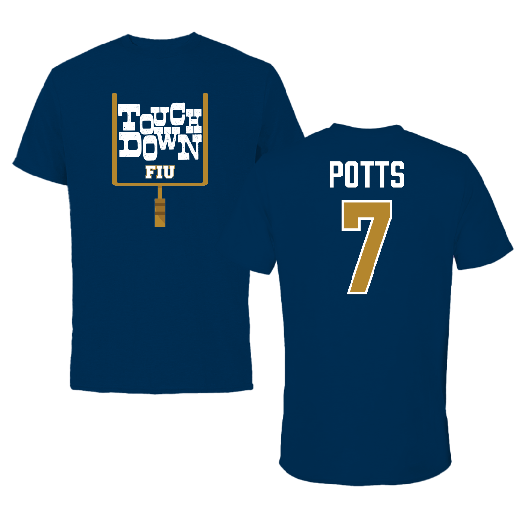 Florida International University Football Navy Touchdown Tee - #7 Jamal Potts