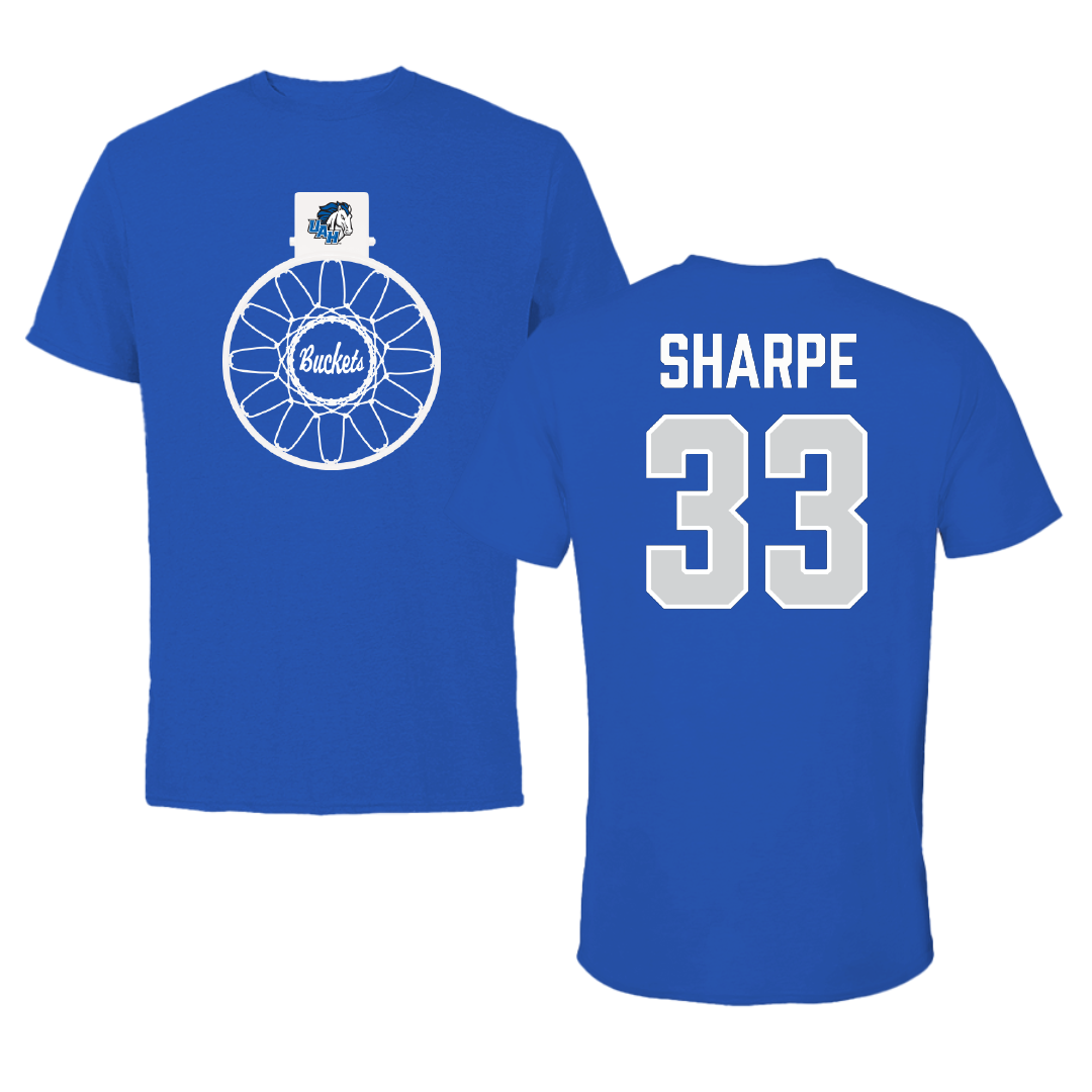 Huntsville Basketball (M) Blue Buckets Performance Tee - #33 Garrison Sharpe