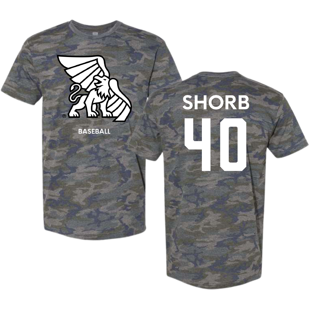 Missouri Western State University Baseball Vintage Camo Tee - #40 Jayson Shorb