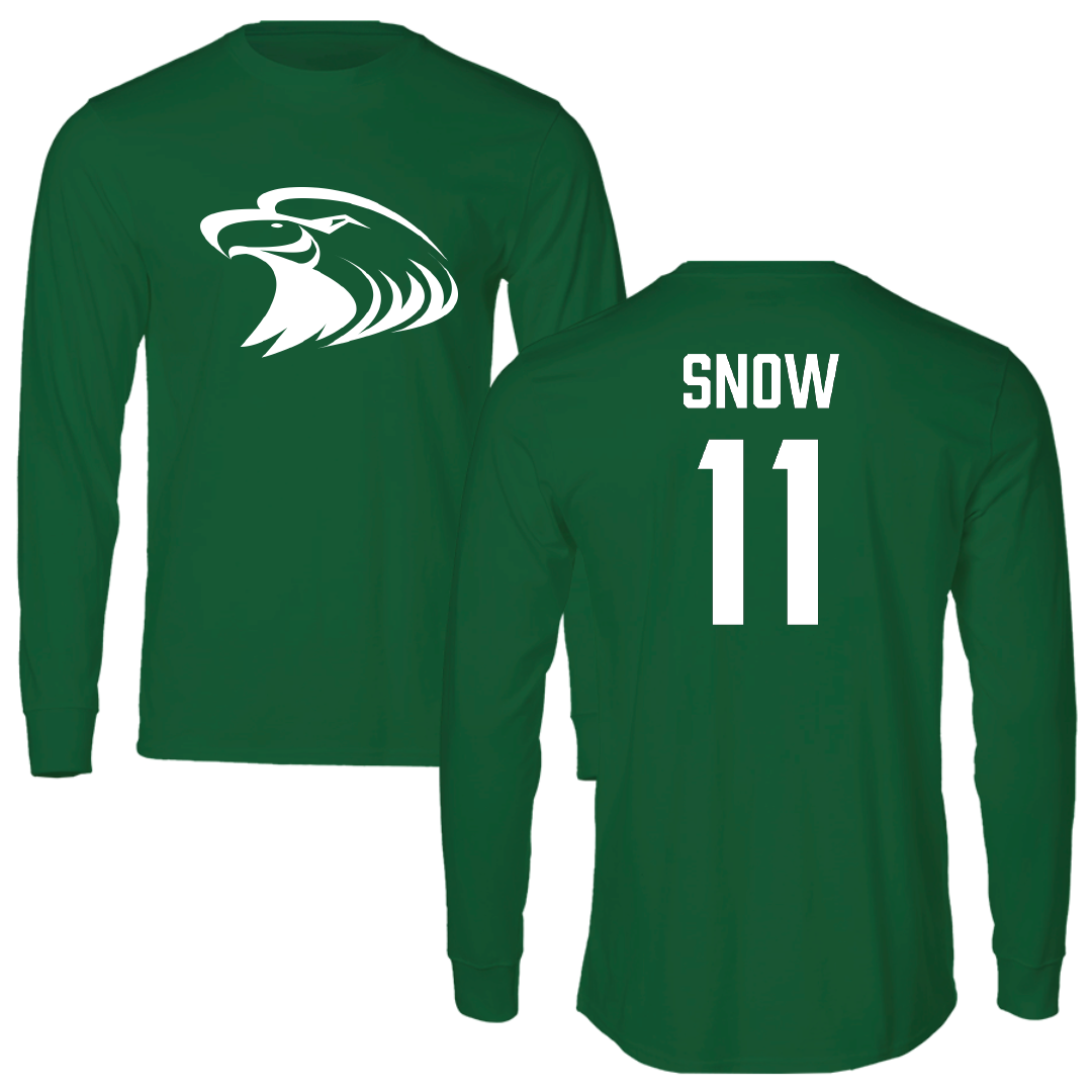 Central Methodist University Basketball (M) Green Performance Long Sleeve - #11 Kp Snow