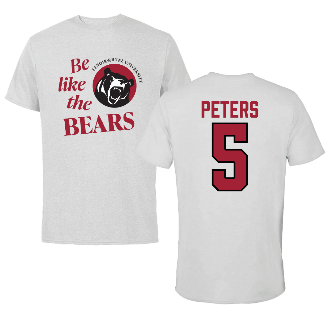 Lenoir-Rhyne University Lacrosse Light Gray Be Like Us Performance Tee - #5 Owen Peters