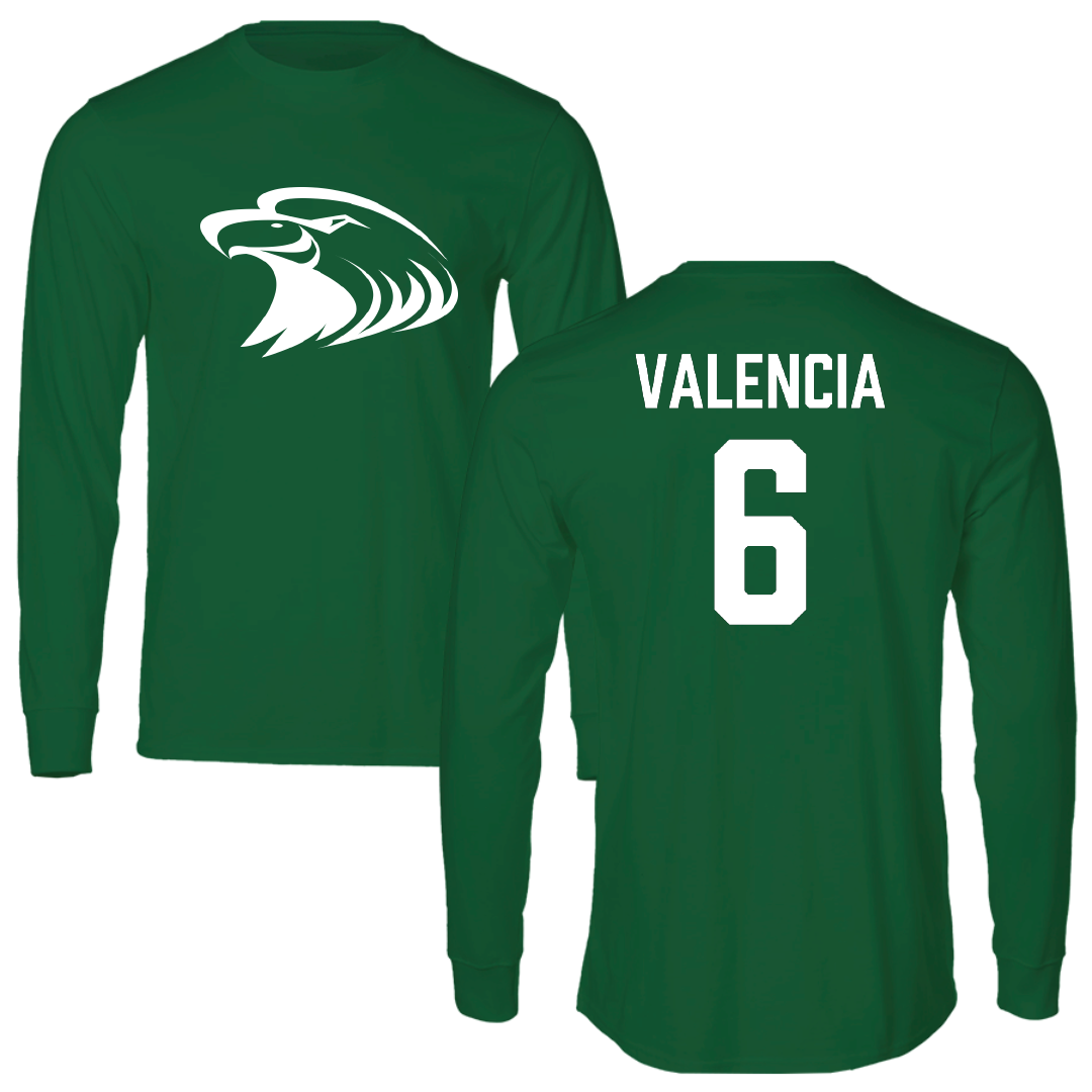 Central Methodist University Baseball Green Performance Long Sleeve - #6 Cruz Valencia