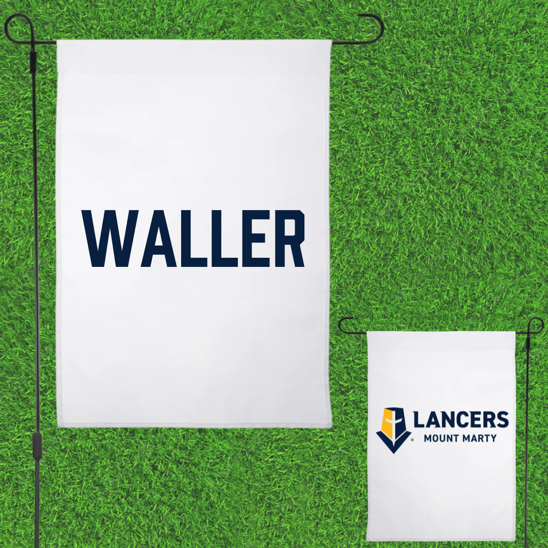 Mount Marty University TF and XC White Garden Flag - Ariel Waller