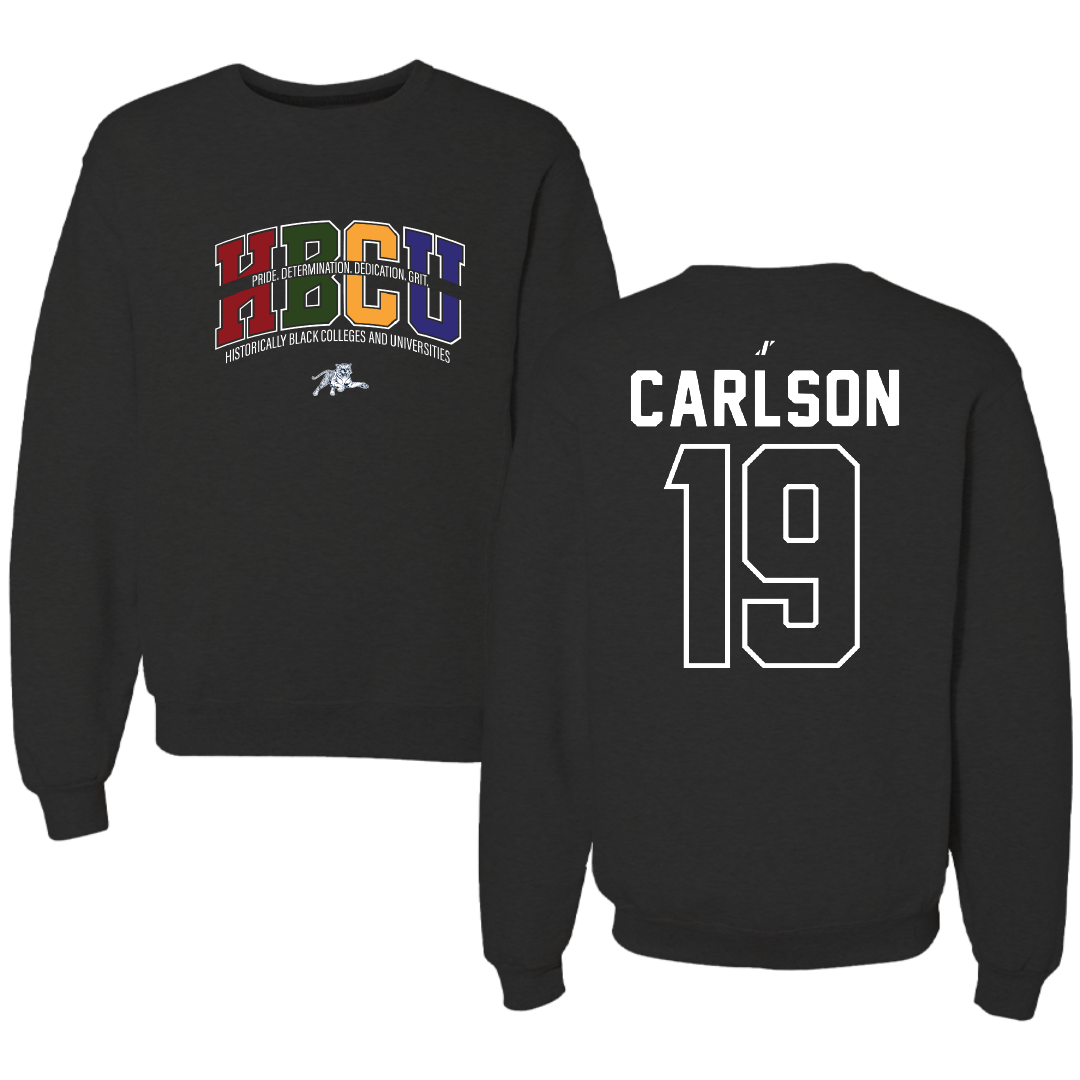 Jackson State University Softball Black HBCU Crewneck - #19 Kristina Carlson