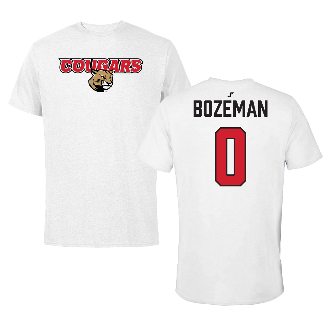 Southern Illinois University Edwardsville Soccer White Performance Tee - #0 Sarah Bozeman