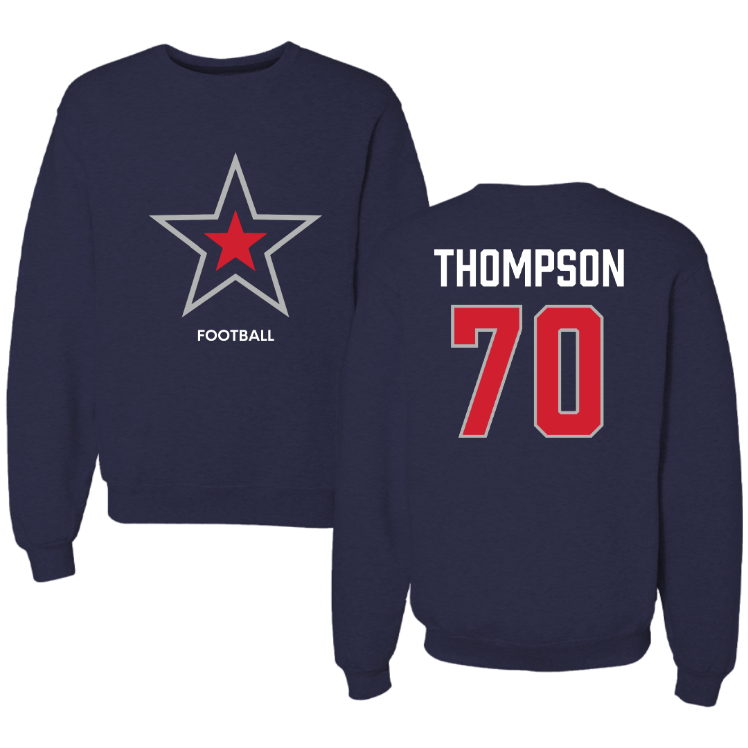 Robert Morris University Football Navy Mascot Crewneck - #70 Dante Thompson