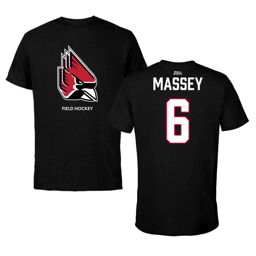 Ball State University Field Hockey (W) Black Performance Tee - #6 Caroline Massey