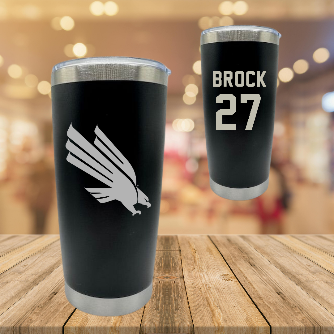 University of North Texas Softball Black Stainless Steel Tumbler - #27 Katy Brock