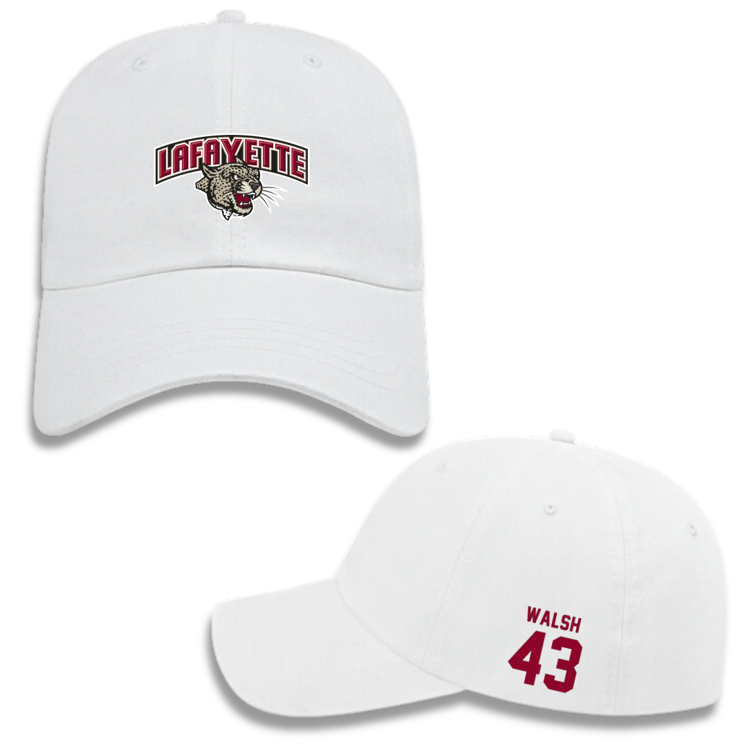 Lafayette College Football White Hat - #43 Cole Walsh