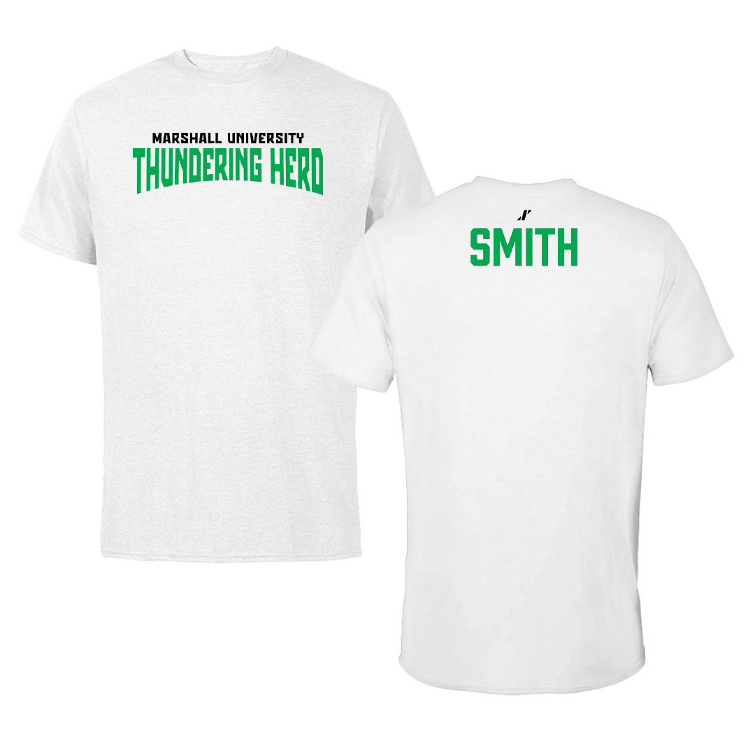 Marshall University TF and XC White Classic Performance Tee - Trashaun Smith