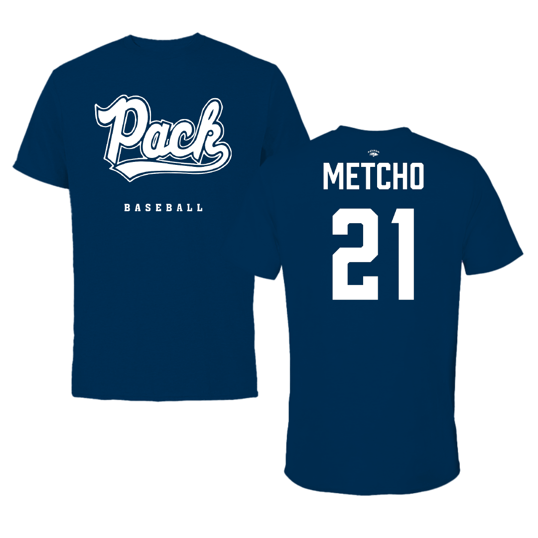 University of Nevada Baseball Navy Tee - #21 Jack Metcho