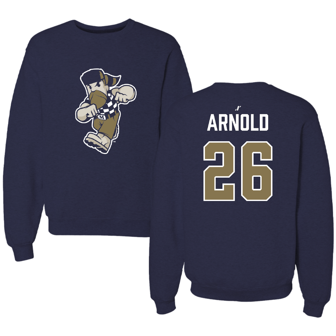 Mount St. Mary's University Baseball Navy Crewneck - #26 Jake Arnold