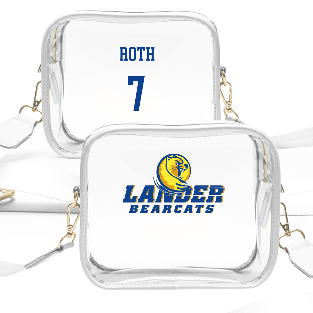 Lander University Baseball White Clear Stadium Bag - #7 Trent Roth