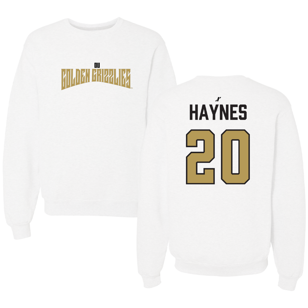 Oakland University Soccer (W) White Classic Crewneck - #20 Bella Haynes