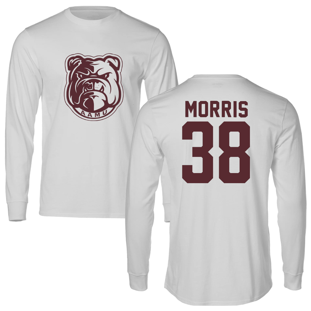 Alabama A&M University Baseball Light Gray Performance Long Sleeve - #38 Charles Morris