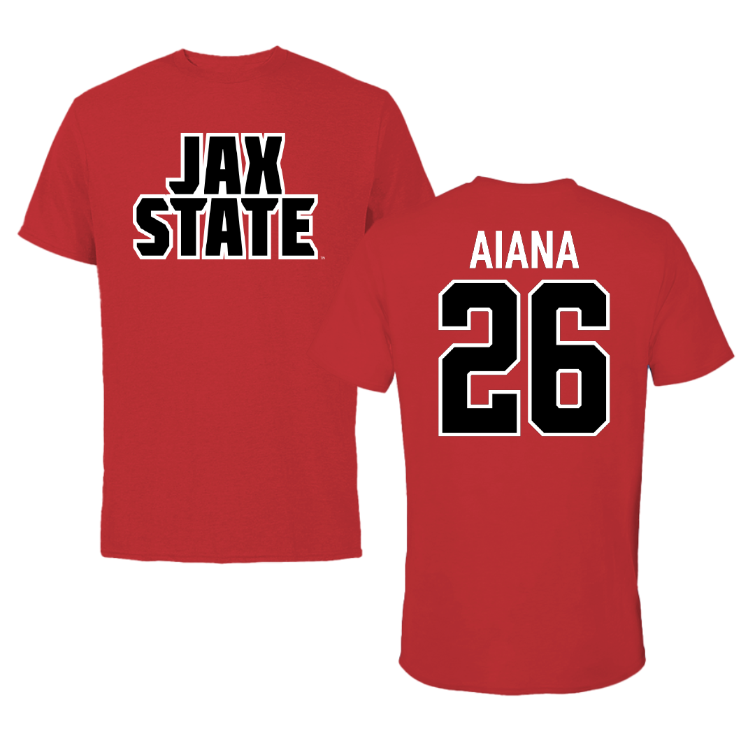 Jacksonville State University Volleyball Red Tee - #26 Hana Aiana