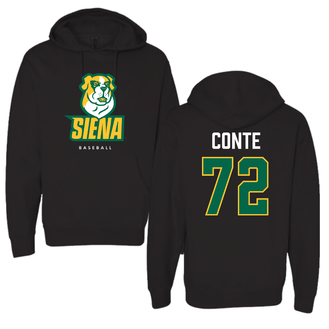 Siena University Baseball Black Hoodie - #72 Gio Conte