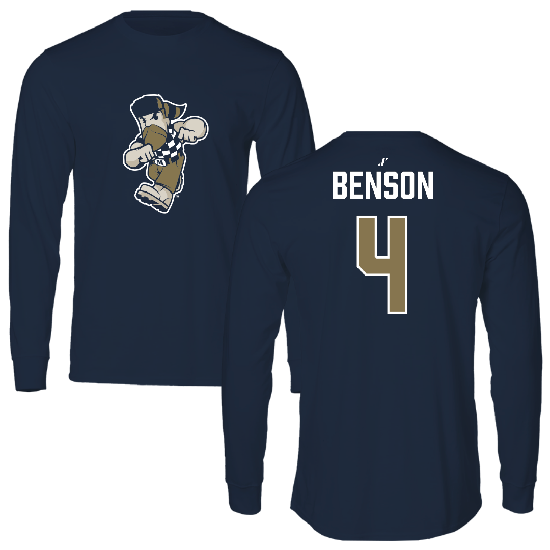 Mount St. Mary's University Bowling (W) Navy Long Sleeve - #4 Amber Benson
