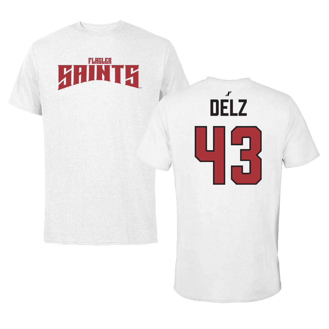 Flagler College Lacrosse White Classic Tee - #43 Connor Delz