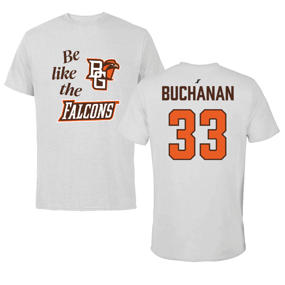 Bowling Green State University Baseball Light Gray Be Like Us Performance Tee - #33 Joey Buchanan