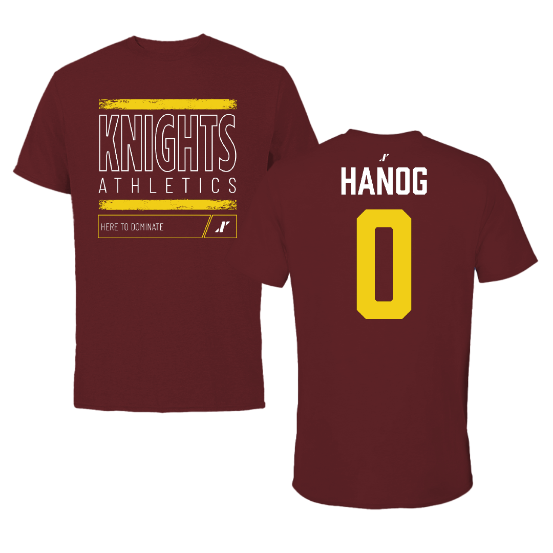 Calvin University Football Maroon Dominate Tee - #0 Kai Hanog