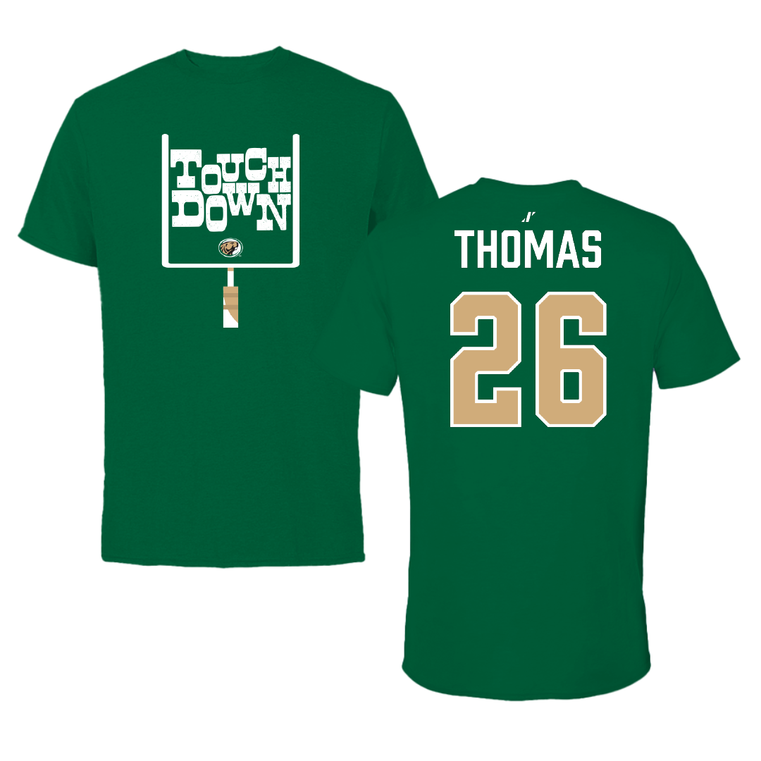 Bemidji State University Football Green Touchdown Performance Tee - #26 Tyrell Thomas