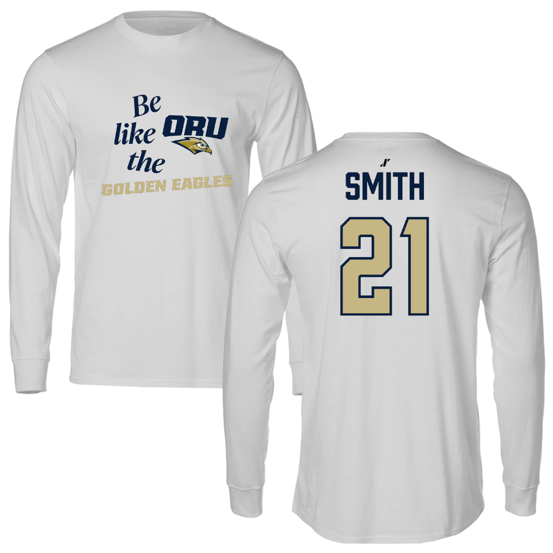 Oral Roberts University Soccer Light Gray Be Like Us Performance Long Sleeve - #21 Daniel Smith