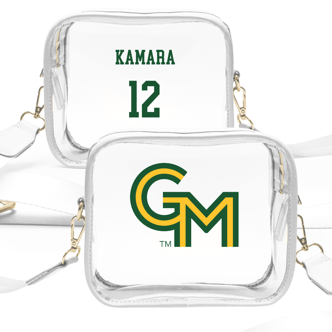 George Mason University Soccer (M) White Clear Stadium Bag - #12 Ishmail Kamara