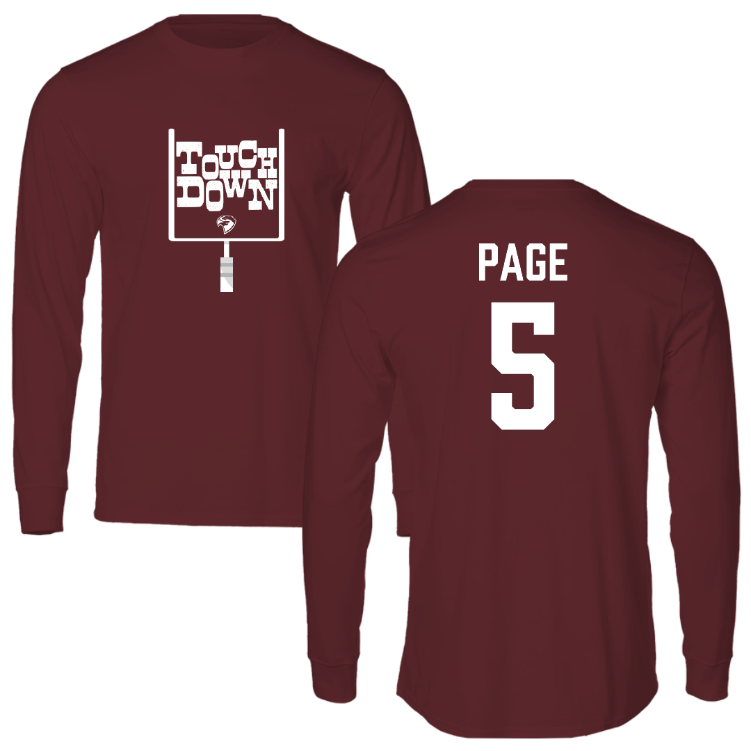 Fairmont State University Football Maroon Touchdown Performance Long Sleeve - #5 Winston Page