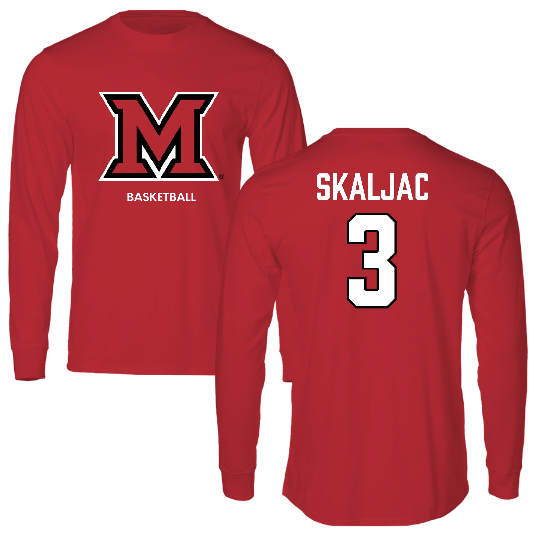 Miami University (Ohio) Basketball (M) Red Performance Long Sleeve - #3 Luke Skaljac