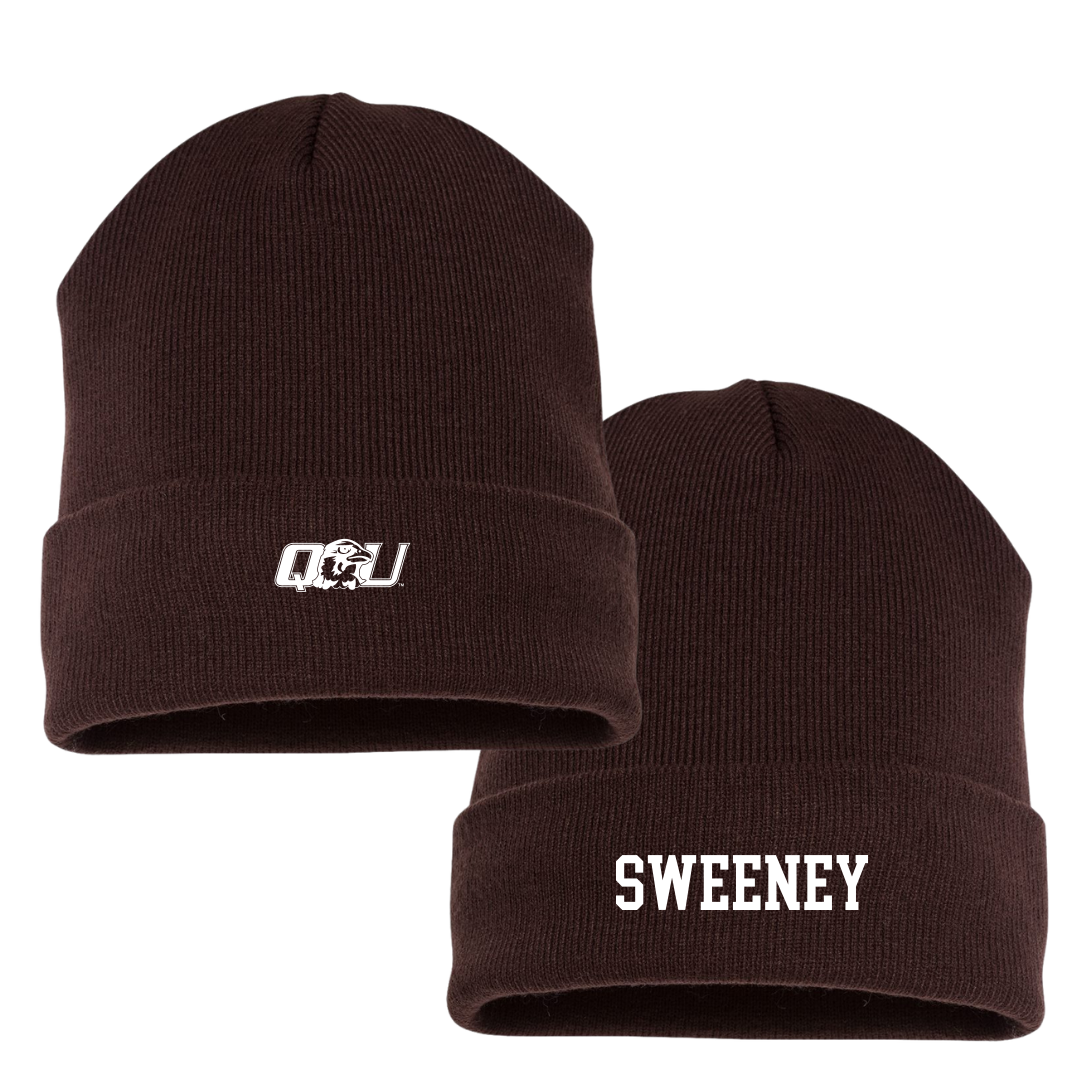 Quincy University TF and XC Brown Beanie - Evan Sweeney
